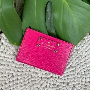 NWOT Kate Spade New York Original Slim Pink Credit Card ID Case Wallet 4”X 3”.